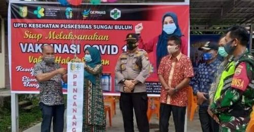 Pencanangan Vaksinasi Covid-19 di UPTD Puskesmas Sungai Buluh